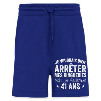 41st Birthday Gift Funny 41 Years - Shorts - made by SPREAD - Iconic Blue - Front