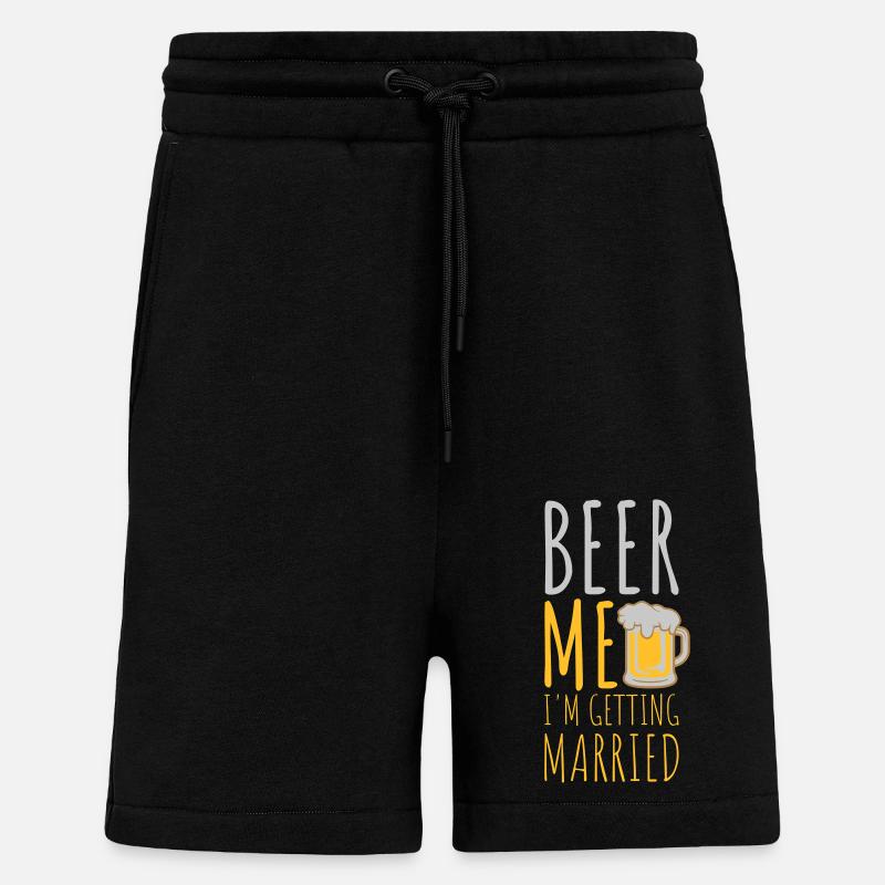 Beer Me Me marier - Short bio décontracté fabriqué en UE - SOLID BLACK