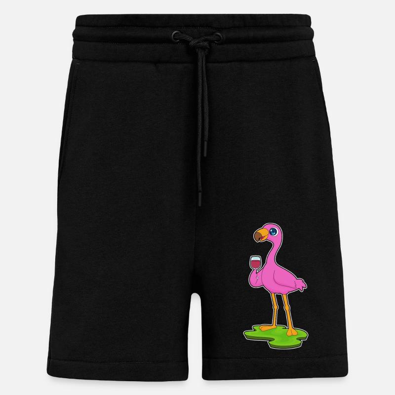 Flamingo Rotwein - Shorts - made by SPREAD - SOLID BLACK