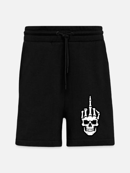 Skeleton middle finger - Shorts - made by SPREAD - SOLID BLACK