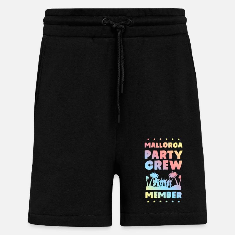 Mallorca Party Crew - Short bio décontracté fabriqué en UE - SOLID BLACK