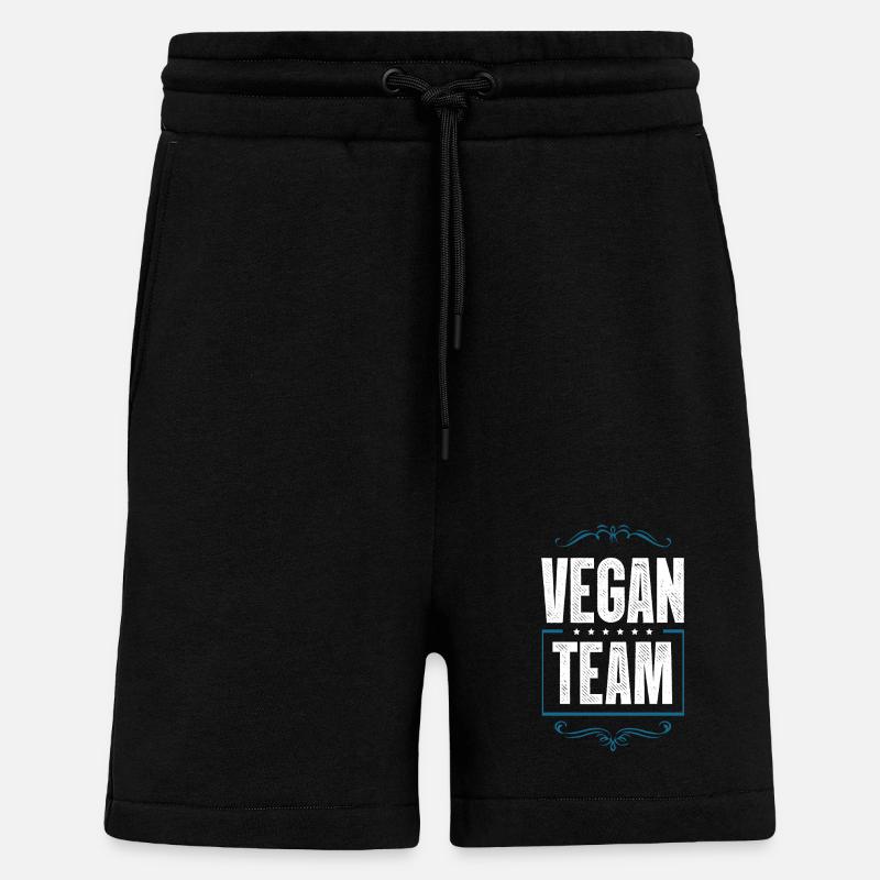 Équipe végétalienne - Short bio décontracté fabriqué en UE - SOLID BLACK