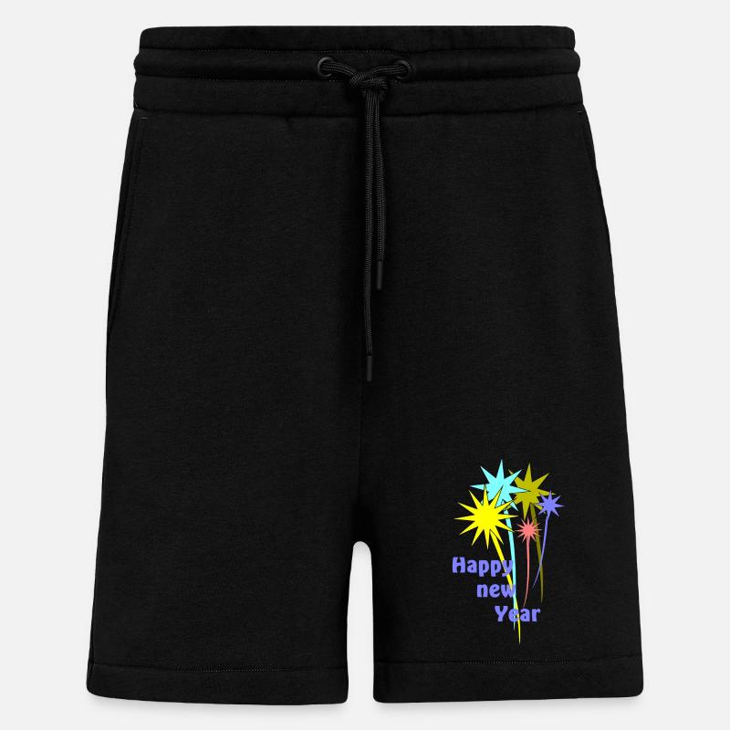 Feierlicher Neujahrs-Feuerwerk mit Text - Shorts - made by SPREAD - SOLID BLACK