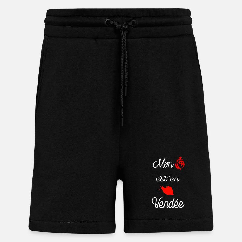 mon coeur est en vendee - Short bio décontracté fabriqué en UE - SOLID BLACK