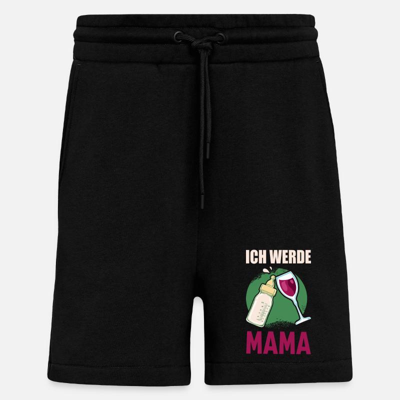 ICH WERDE MAMA Schwangerschaftsgeschenkidee - Shorts - made by SPREAD - SOLID BLACK