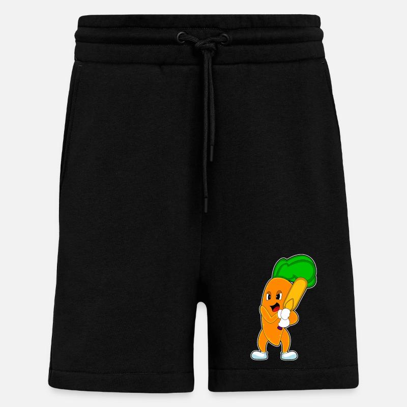 Carotte Cricket Batte de cricket - Short bio décontracté fabriqué en UE - SOLID BLACK