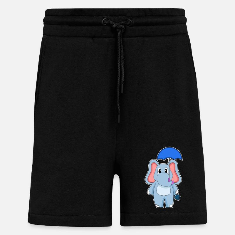 Elefant Regen Regenschirm - Shorts - made by SPREAD - SOLID BLACK