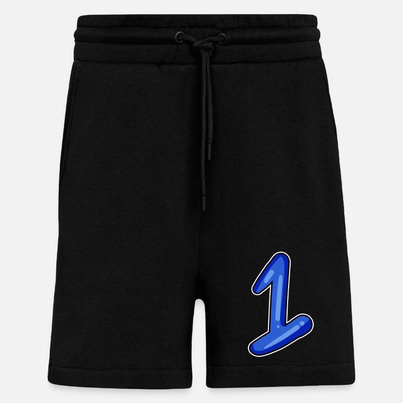 1 numéro bleu - Short bio décontracté fabriqué en UE - SOLID BLACK