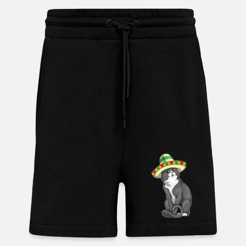 Chapeau mexicain chat - Short bio décontracté fabriqué en UE - SOLID BLACK