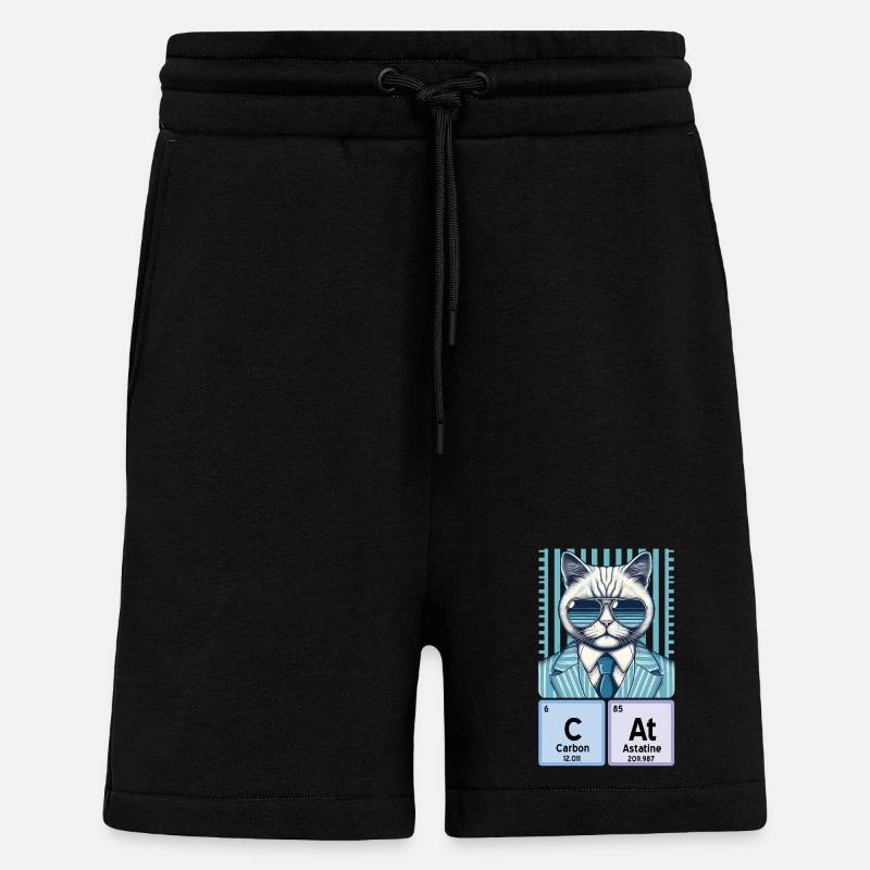 Chemistry Cat: The Cool Catalyst - Shorts - made by SPREAD - SOLID BLACK