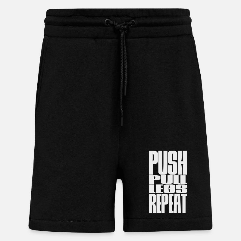 PUSH PULL LEGS WIEDERHOLEN - Shorts - made by SPREAD - SOLID BLACK