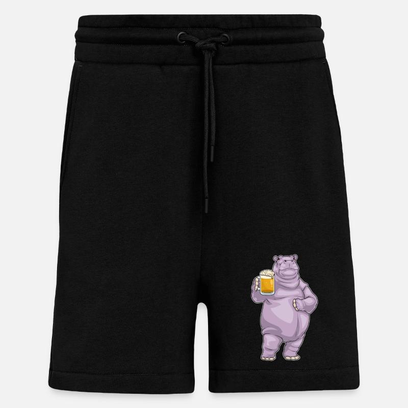 Nilpferd Bier - Shorts - made by SPREAD - SOLID BLACK