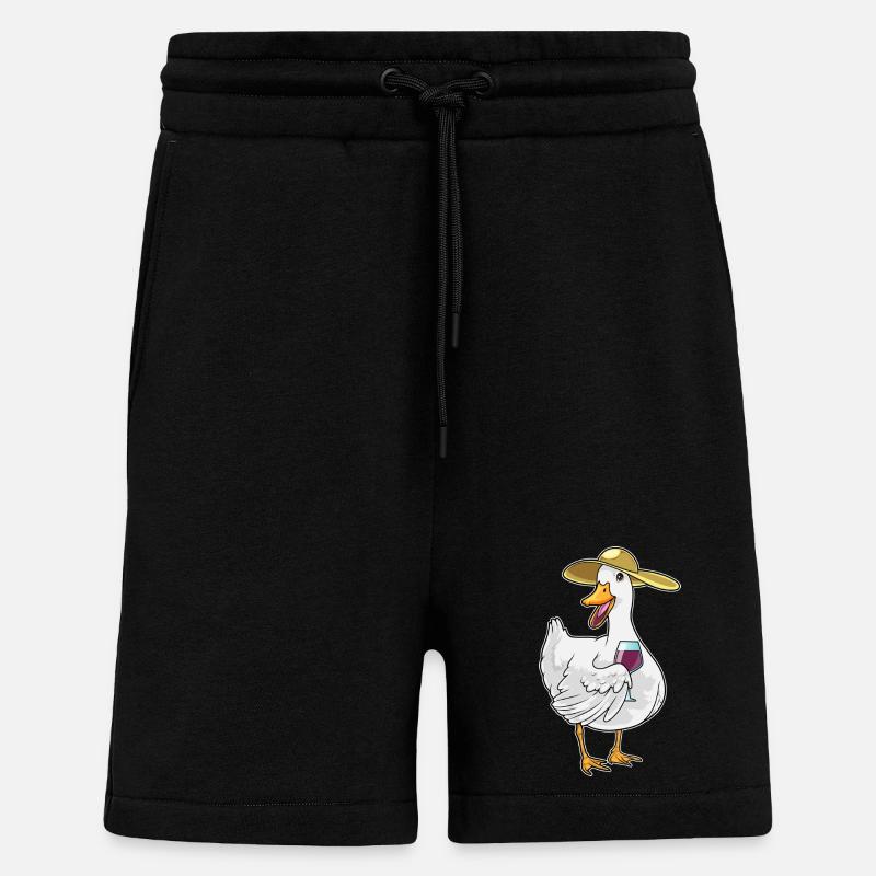 Duck red wine - Shorts - made by SPREAD - SOLID BLACK
