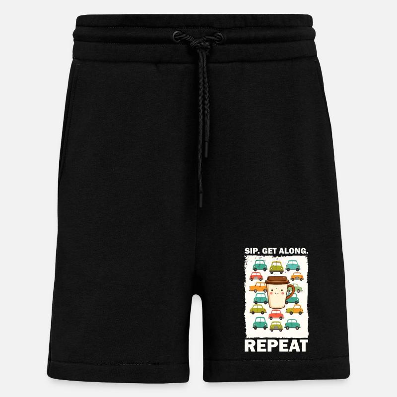 Verspielte Kaffeetasse mit Autos - Shorts - made by SPREAD - SOLID BLACK