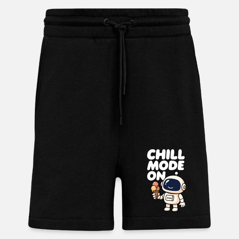 Robot spatial avec glace - Short bio décontracté fabriqué en UE - SOLID BLACK