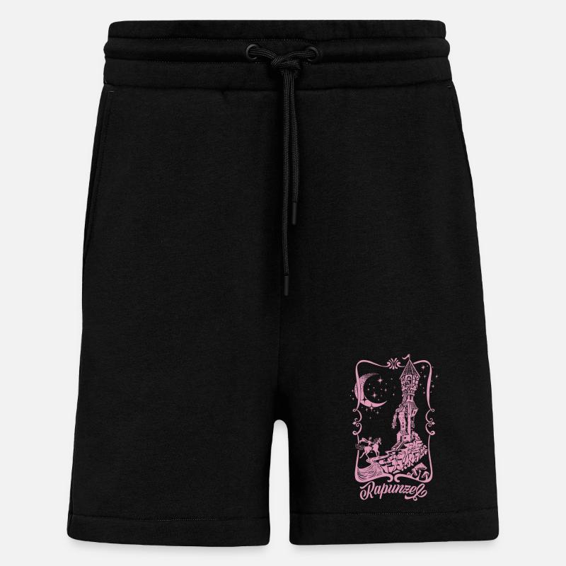Rapunzel Turm Pink Silhouette - Shorts - made by SPREAD - SOLID BLACK