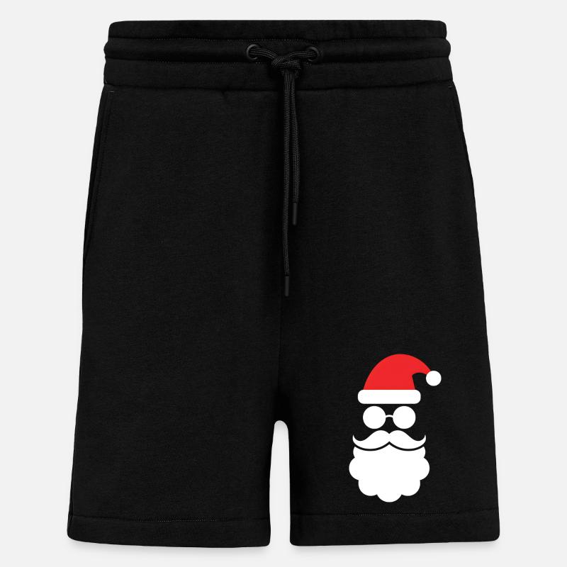 Weihnachtsmann mit Bart Minimal Kopf Design - Shorts - made by SPREAD - SOLID BLACK