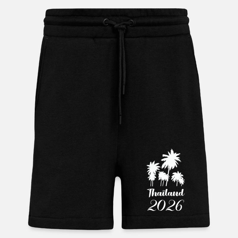 Thailand 2026 Palm Trees Design - Shorts - made by SPREAD - SOLID BLACK