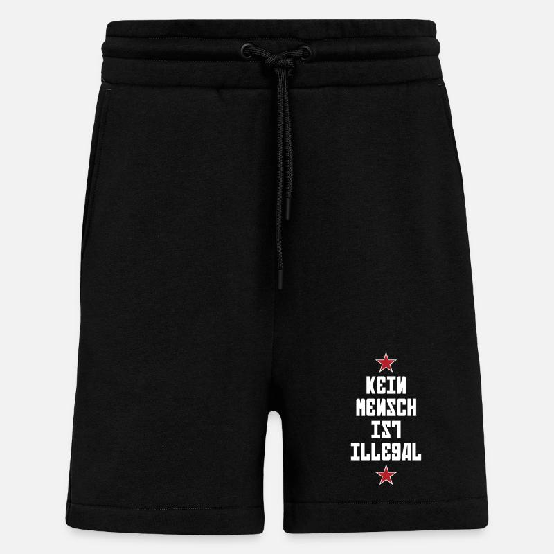 Personne n’est illégal - Migration - Illégalité - Short bio décontracté fabriqué en UE - SOLID BLACK