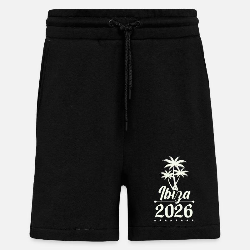 Ibiza 2026 Palmen Silhouette - Shorts - made by SPREAD - SOLID BLACK