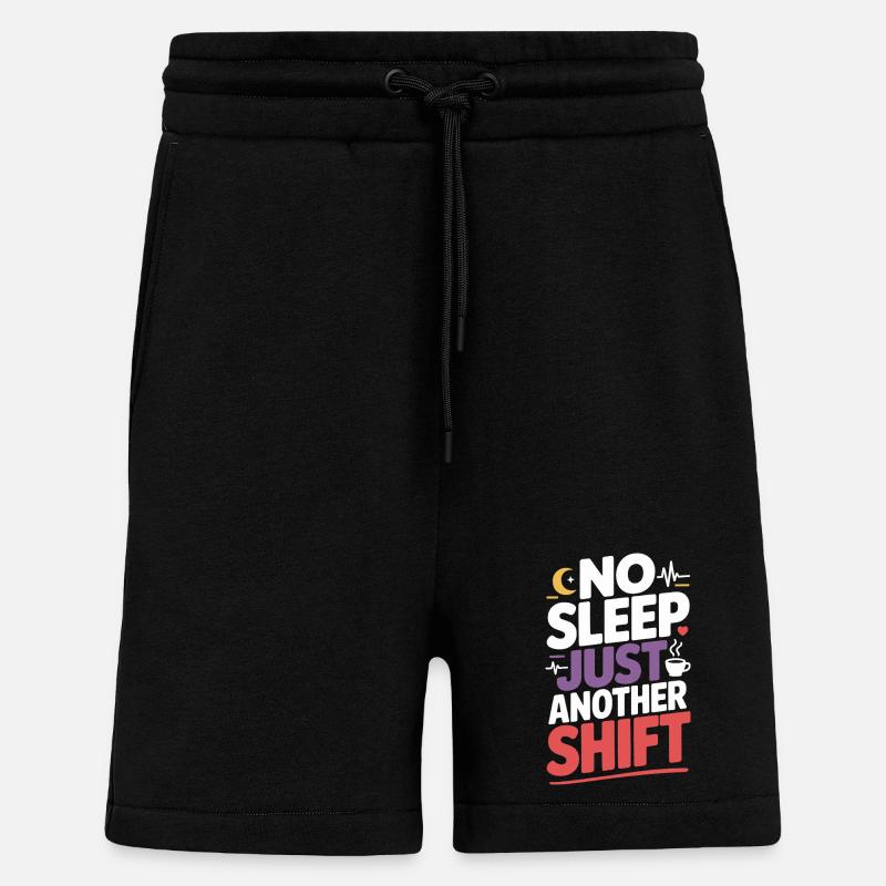 Infirmière de nuit, fatiguée - Short bio décontracté fabriqué en UE - SOLID BLACK