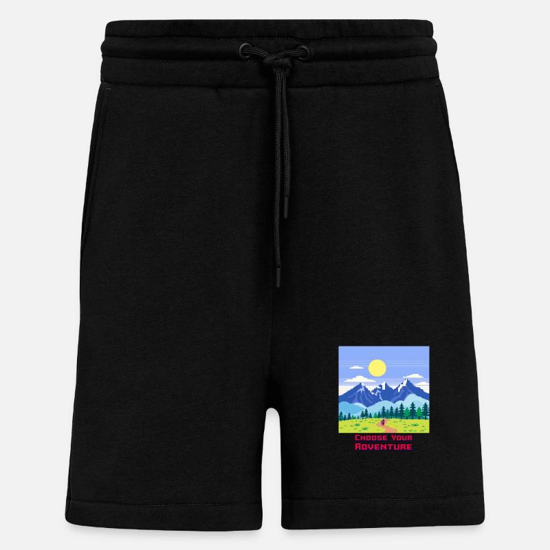 Aventure de jeu rétro - Short bio décontracté fabriqué en UE - SOLID BLACK