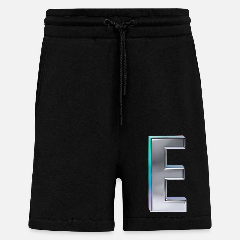 Chrome ,, E " Metallic - Shorts - made by SPREAD - SOLID BLACK
