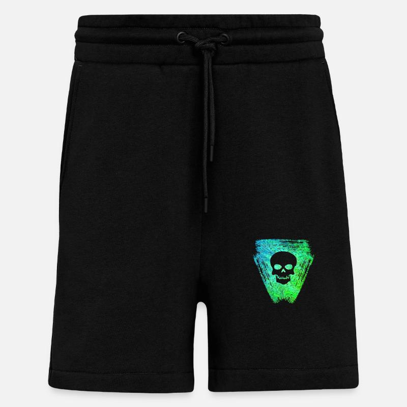 Skull 2 E 5 - Shorts - made by SPREAD - SOLID BLACK