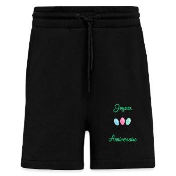 JOYEUX ANNIVERSAIRE - Short bio décontracté fabriqué en UE - SOLID BLACK - Devant