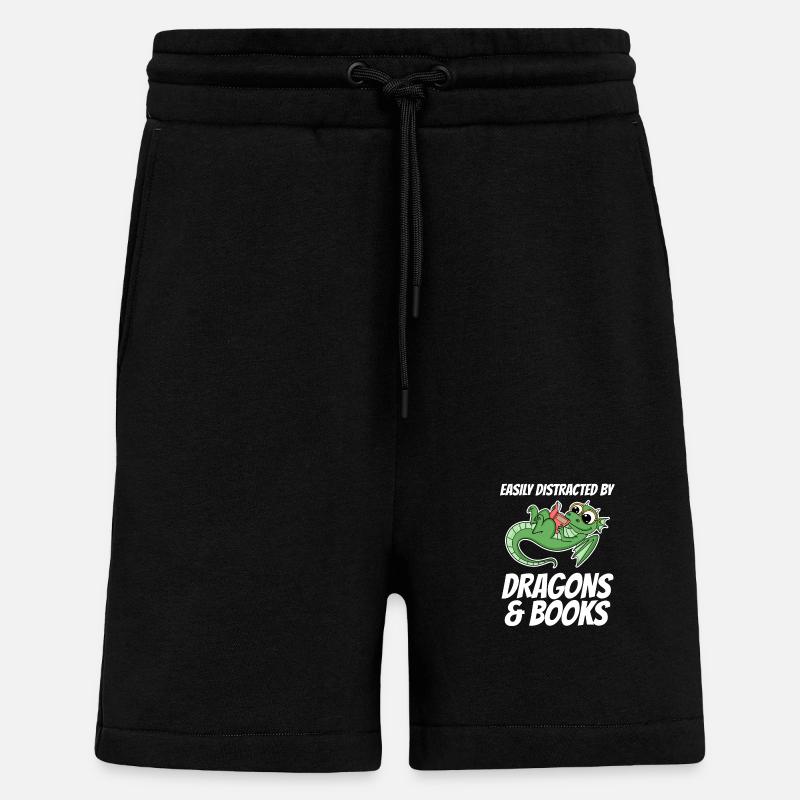 Buch Bücher Drache Drachen Geschenk - Shorts - made by SPREAD - SOLID BLACK