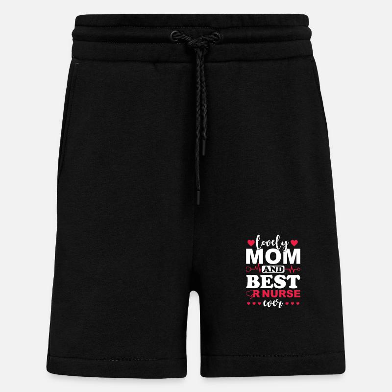 Mère infirmière chirurgicale - Short bio décontracté fabriqué en UE - SOLID BLACK