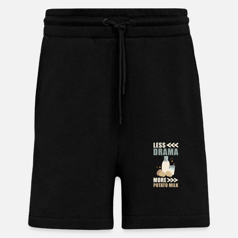 Potato milk saying - Shorts - made by SPREAD - SOLID BLACK
