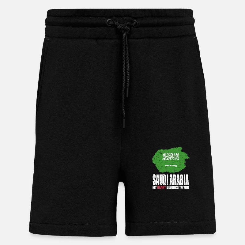 Drapeau de l’Arabie saoudite - Short bio décontracté fabriqué en UE - SOLID BLACK