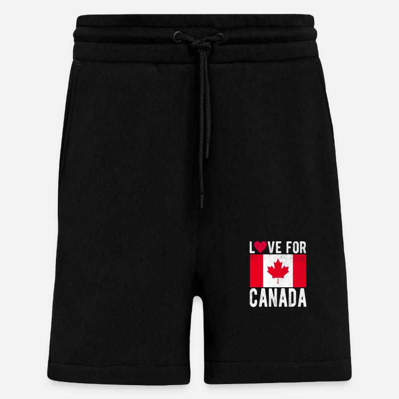 Drapeau du Canada - Short bio décontracté fabriqué en UE - SOLID BLACK