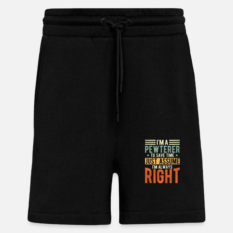 Étain - Short bio décontracté fabriqué en UE - SOLID BLACK