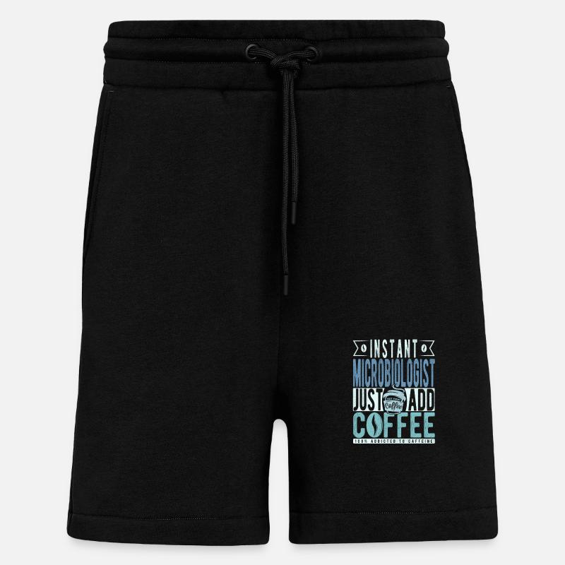Café microbiologiste dicton - Short bio décontracté fabriqué en UE - SOLID BLACK