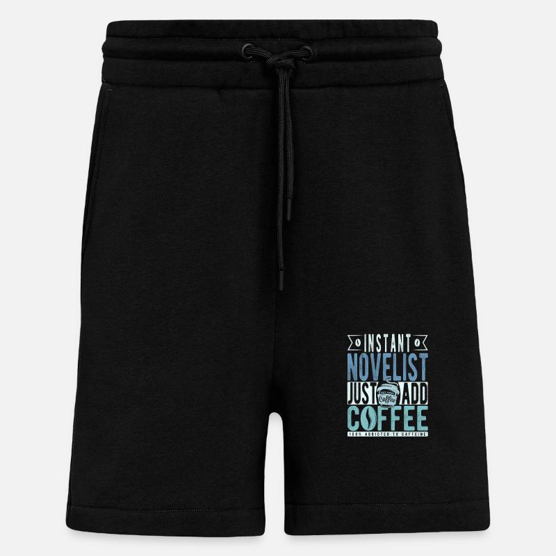 Romancier Kaffee Spruch - Short bio décontracté fabriqué en UE - SOLID BLACK
