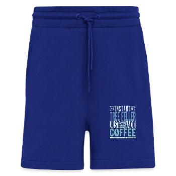 Baum Faller Kaffee Spruch - Shorts - made by SPREAD - Iconic Blue - Vorne