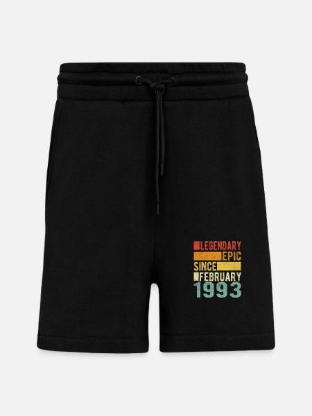 Birthday February 1993 Legendary Epic - Shorts - made by SPREAD - SOLID BLACK