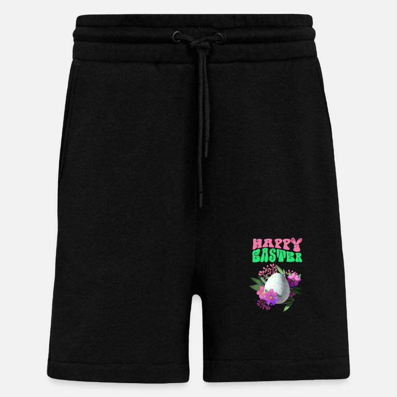 Happy Easter Flowers Easter Egg - Shorts - made by SPREAD - SOLID BLACK