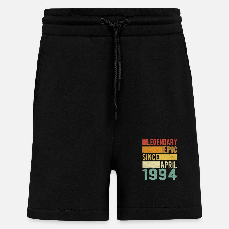 Anniversaire Avril 1994 Épopée légendaire - Short bio décontracté fabriqué en UE - SOLID BLACK