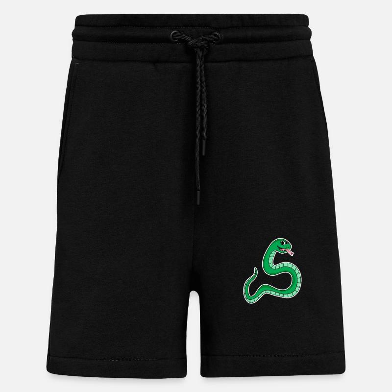 Serpent - Serpent vert - Short bio décontracté fabriqué en UE - SOLID BLACK