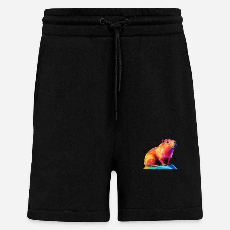 Conception de polygones bas Capybara - Short bio décontracté fabriqué en UE - SOLID BLACK