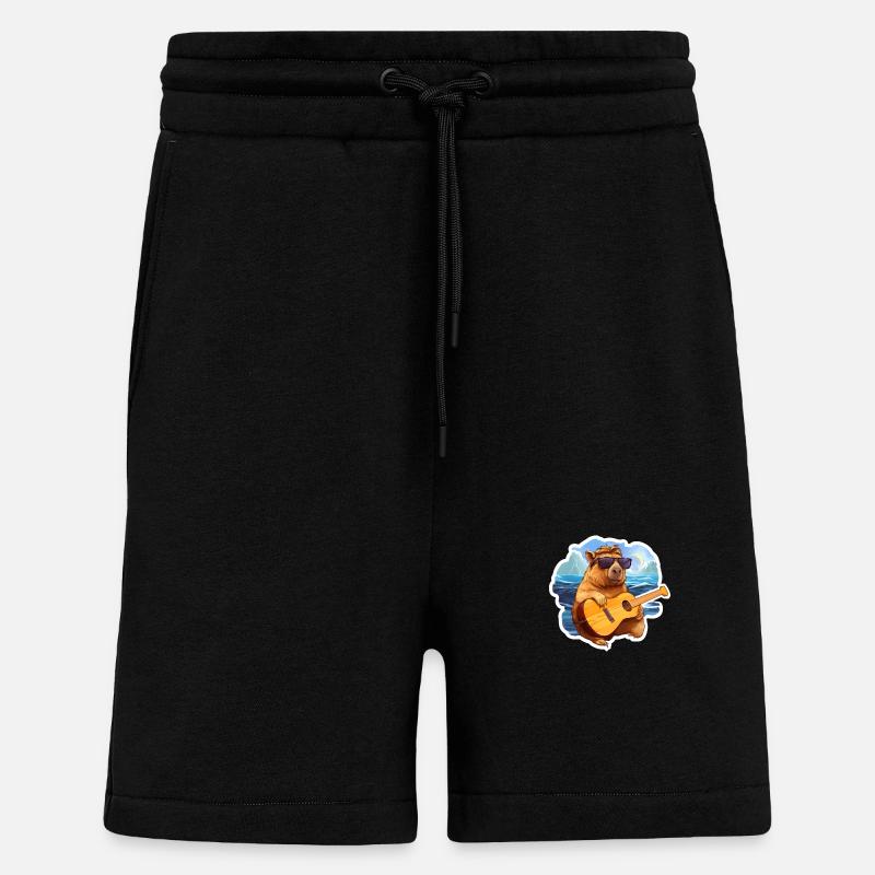 Capybara Guitar Playing - Shorts - made by SPREAD - SOLID BLACK