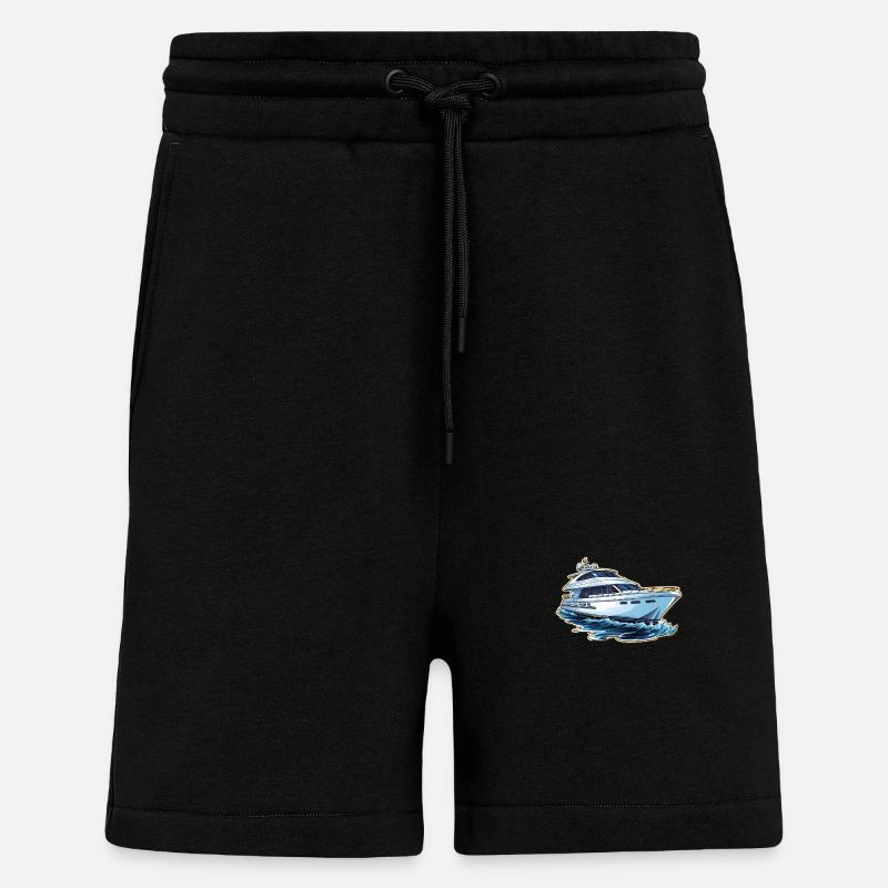 Yacht Bateau à moteur - Short bio décontracté fabriqué en UE - SOLID BLACK