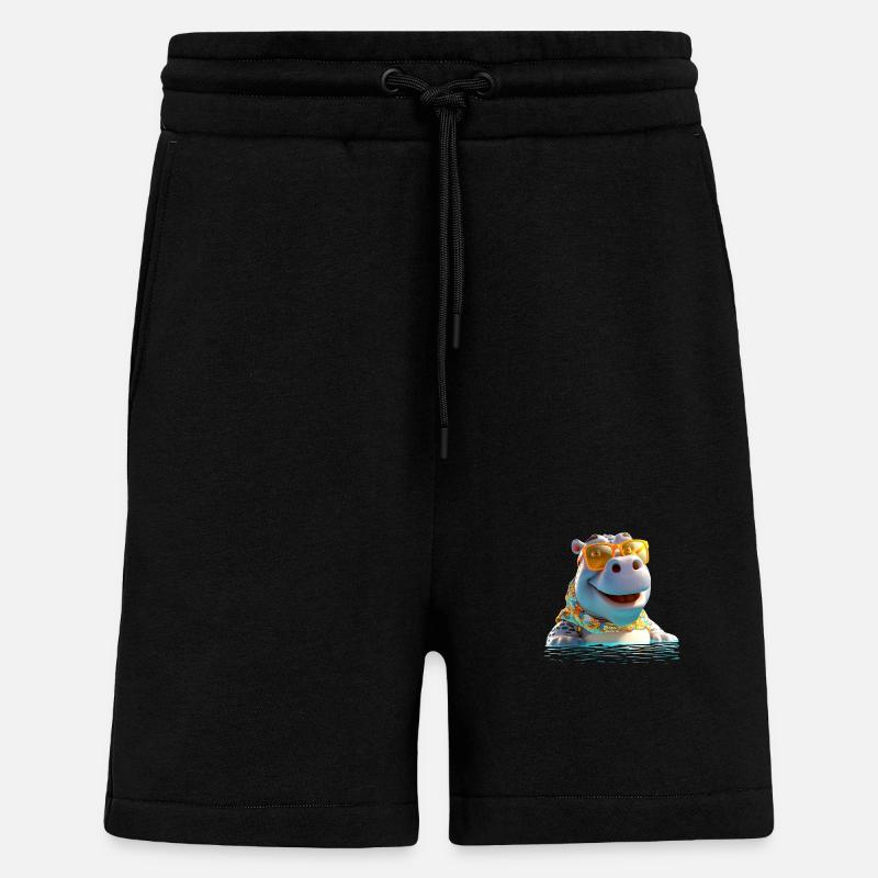Hippopotame Hippopotame Hippopotame Hippopotame - Short bio décontracté fabriqué en UE - SOLID BLACK