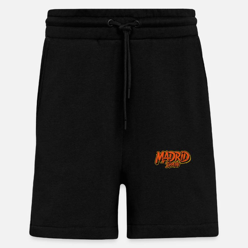 Souvenir de Madrid Espagne - Short bio décontracté fabriqué en UE - SOLID BLACK