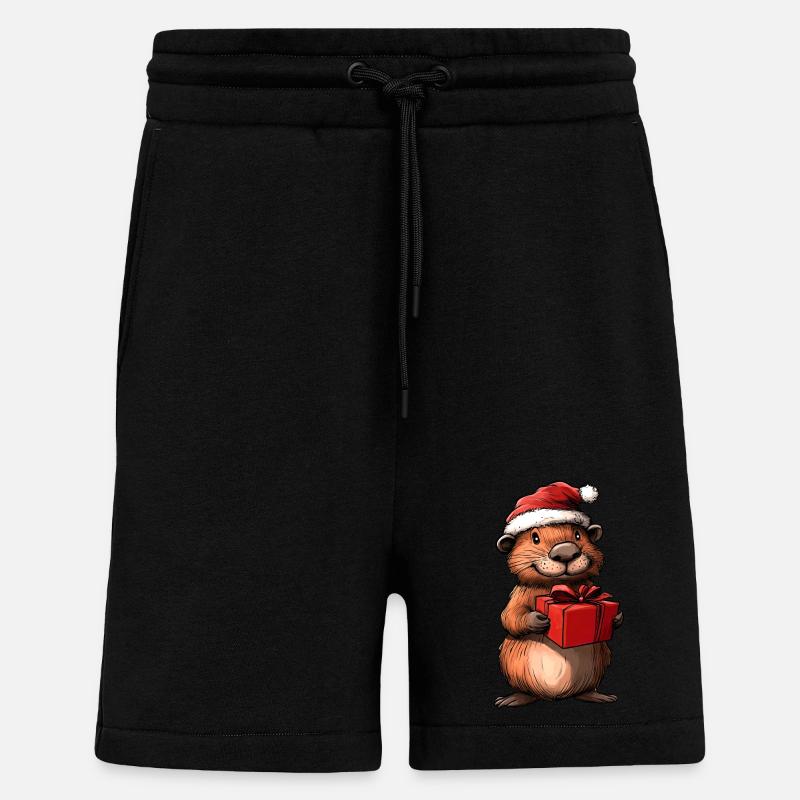Weihnachten Biber - Shorts - made by SPREAD - SOLID BLACK