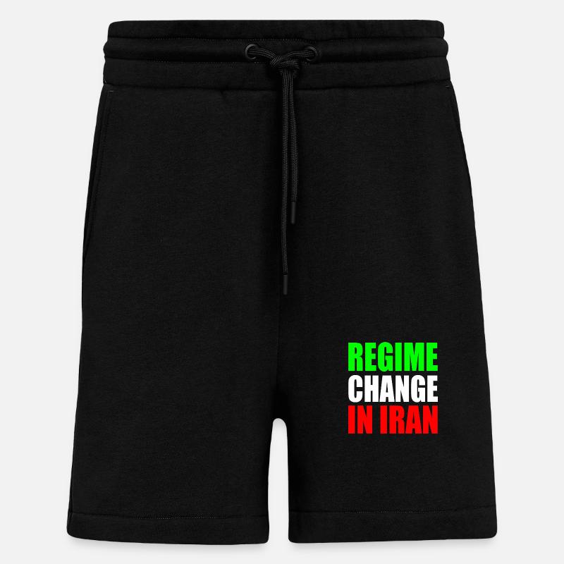 Regime change in iran - Short bio décontracté fabriqué en UE - SOLID BLACK