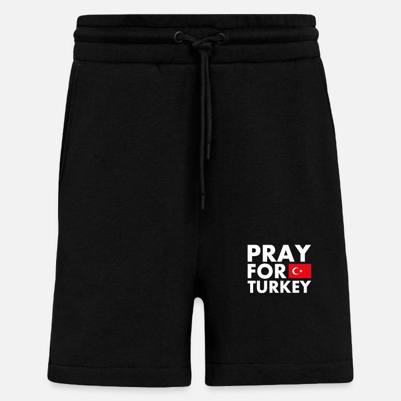 Pray for turkey - Short bio décontracté fabriqué en UE - SOLID BLACK